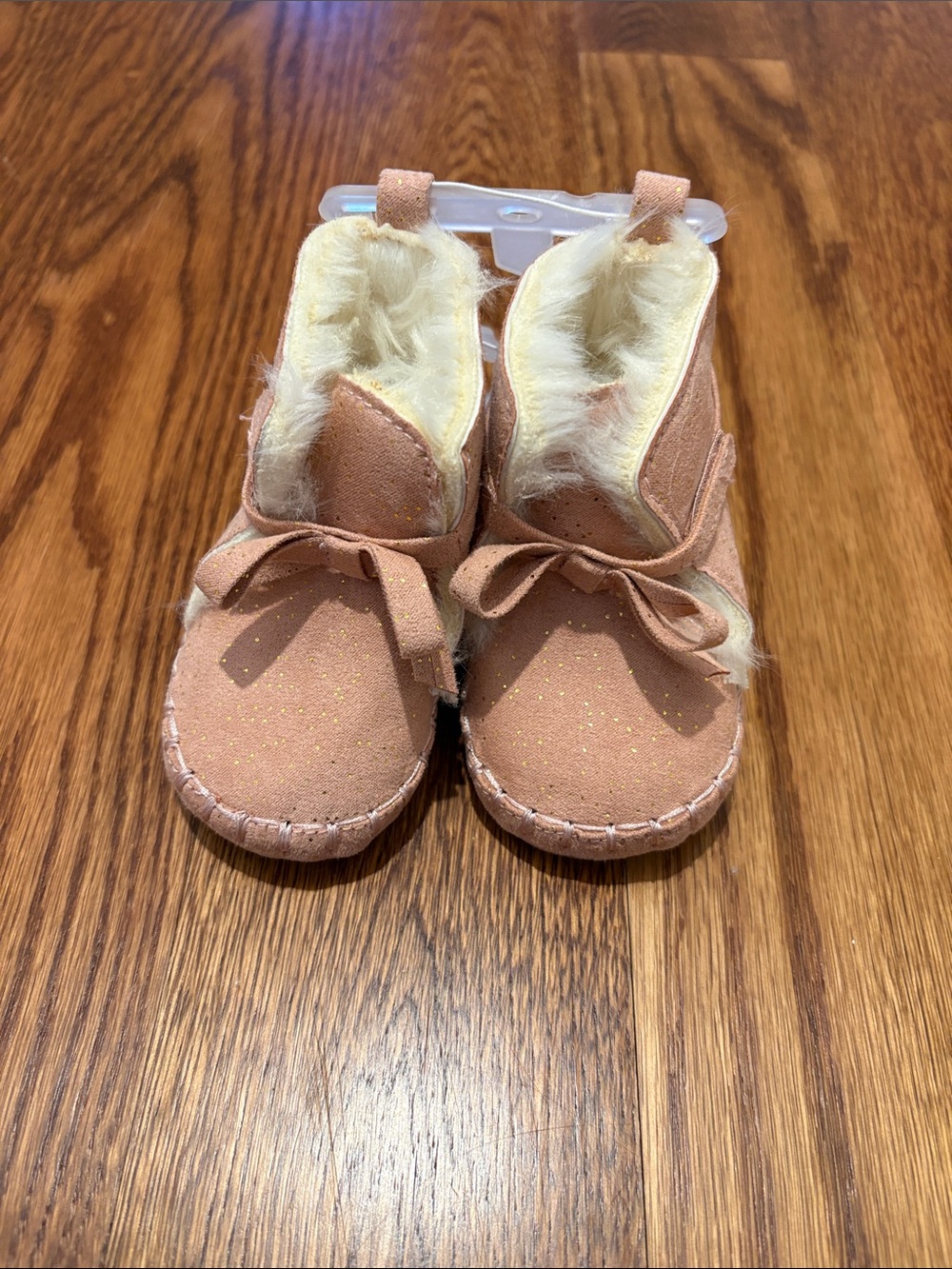 Baby Cozy Faux-Fur Lined Pink Booties
